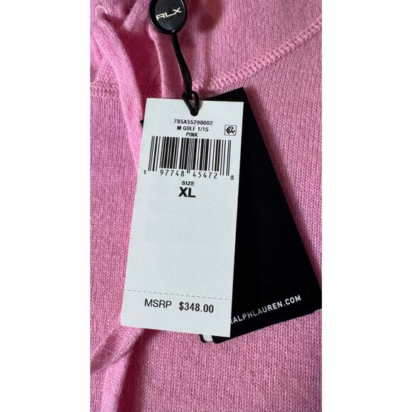RLX RALPH LAUREN Washable Cashmere Hooded Golf Sweater Pink Men's Size XL $348 - Picture 4 of 8